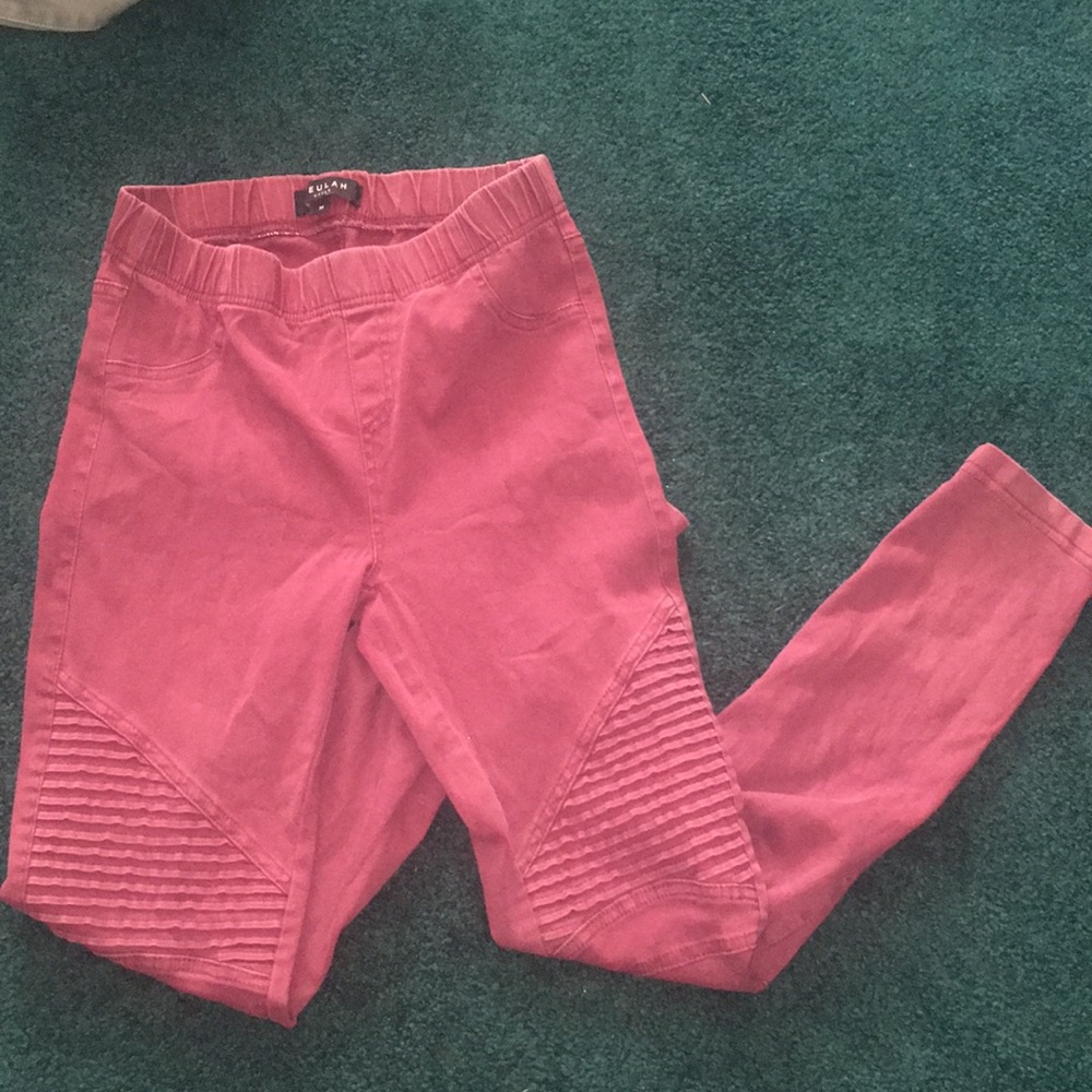Moto burgundy leggings
